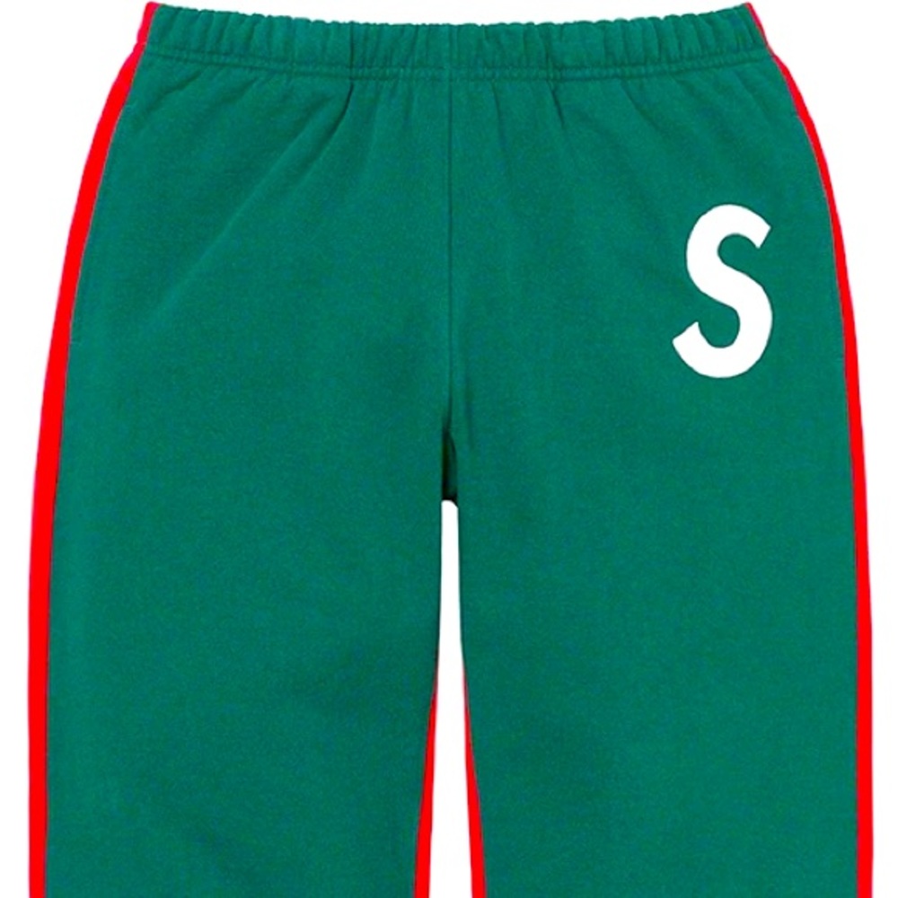 Supreme S Logo Split Sweatpants (Red/Green) Size Men’s Medium